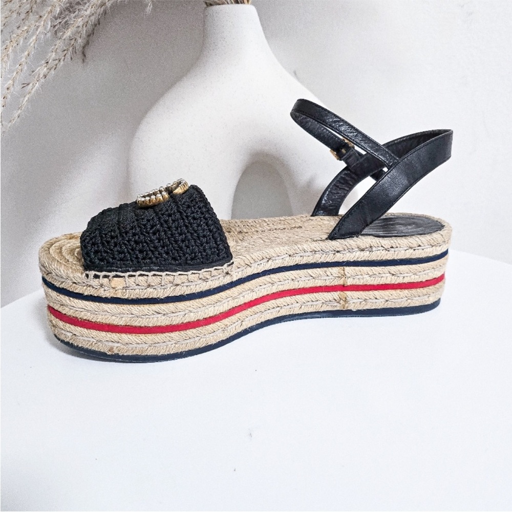 Gucci GG crochet espadrille platform sandals - Picture 7 of 11